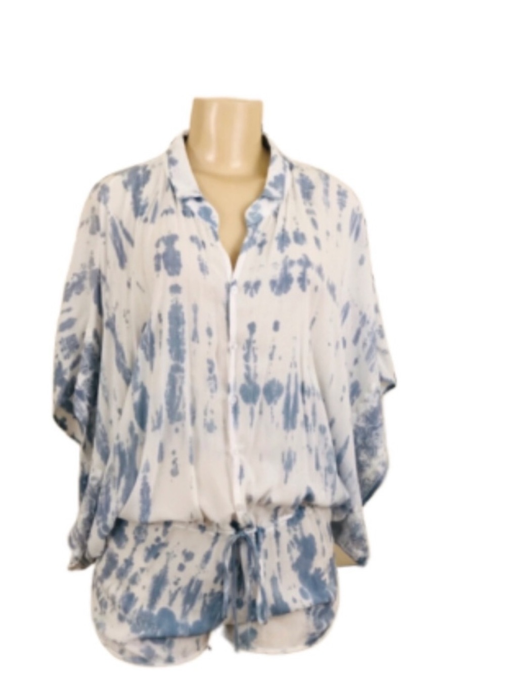 Honey Belle‎ Blue tye dye  festival  ready soft girl romper